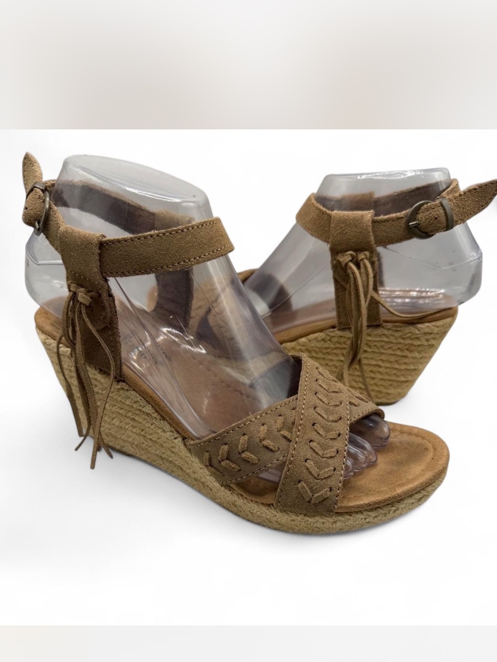 Minnetonka Women's Espadrille Suede wedge sandal